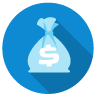 Illustrated bag of cash icon for loans